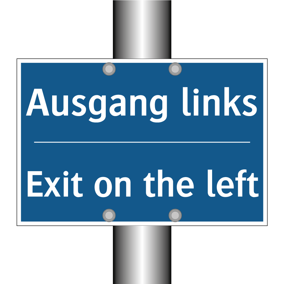 Ausgang links - Exit on the left