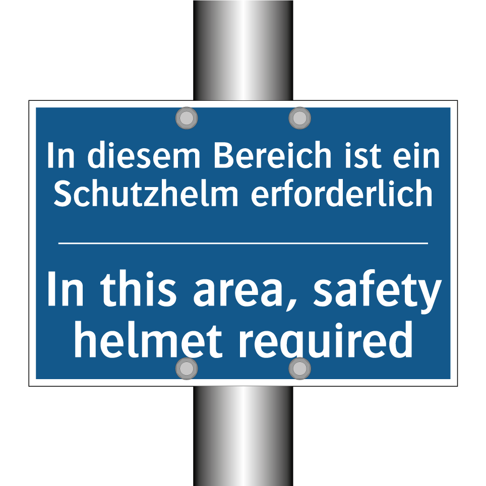 In diesem Bereich ist ein Schutzhelm /.../ - In this area, safety helmet required/.../