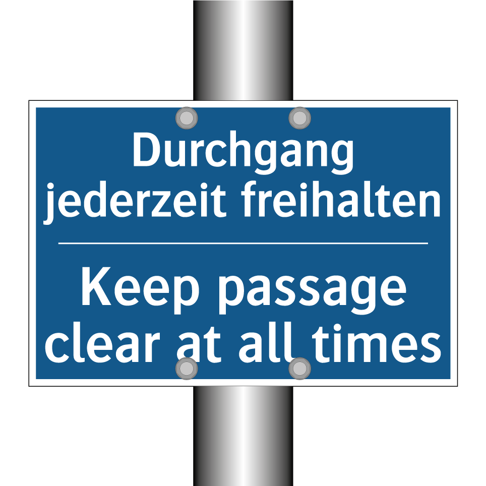 Durchgang jederzeit freihalten - Keep passage clear at all times/.../