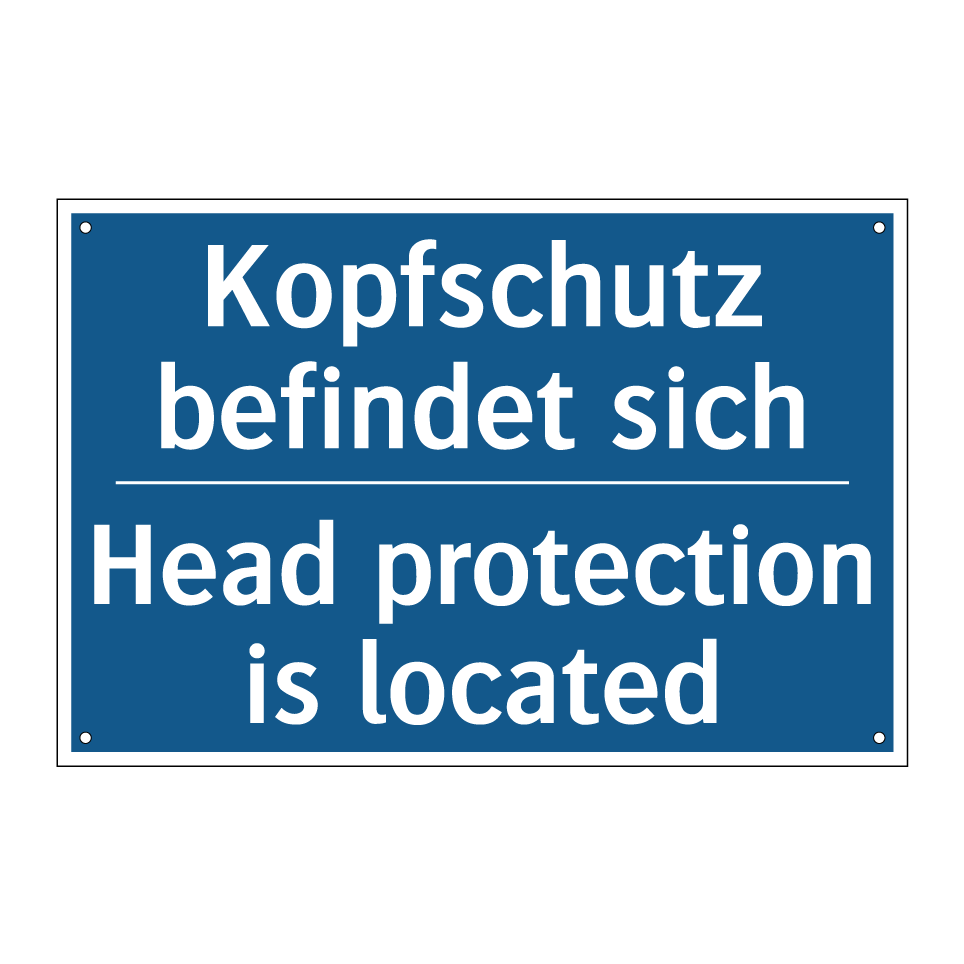 Kopfschutz befindet sich - Head protection is located