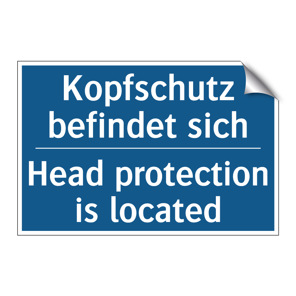Kopfschutz befindet sich - Head protection is located