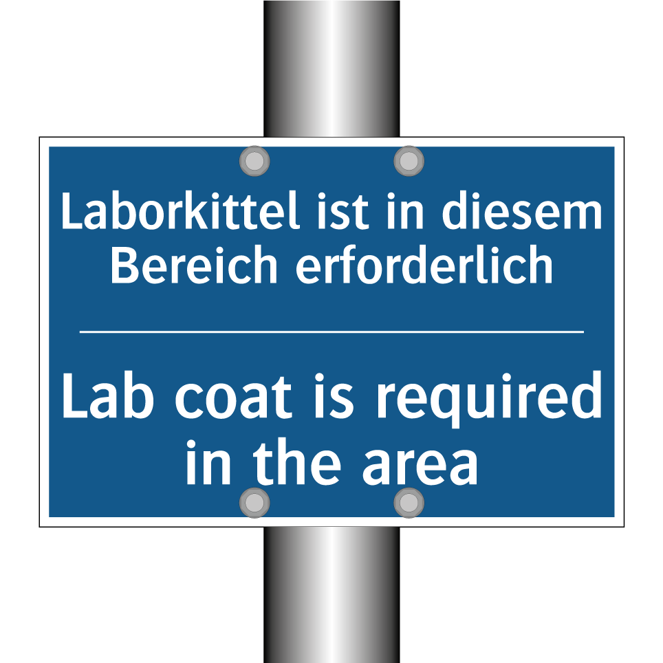 Laborkittel ist in diesem Bereich /.../ - Lab coat is required in the area/.../
