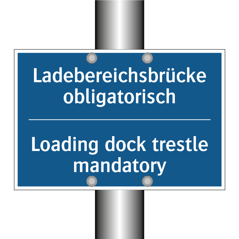 Ladebereichsbrücke obligatorisch/.../ - Loading dock trestle mandatory