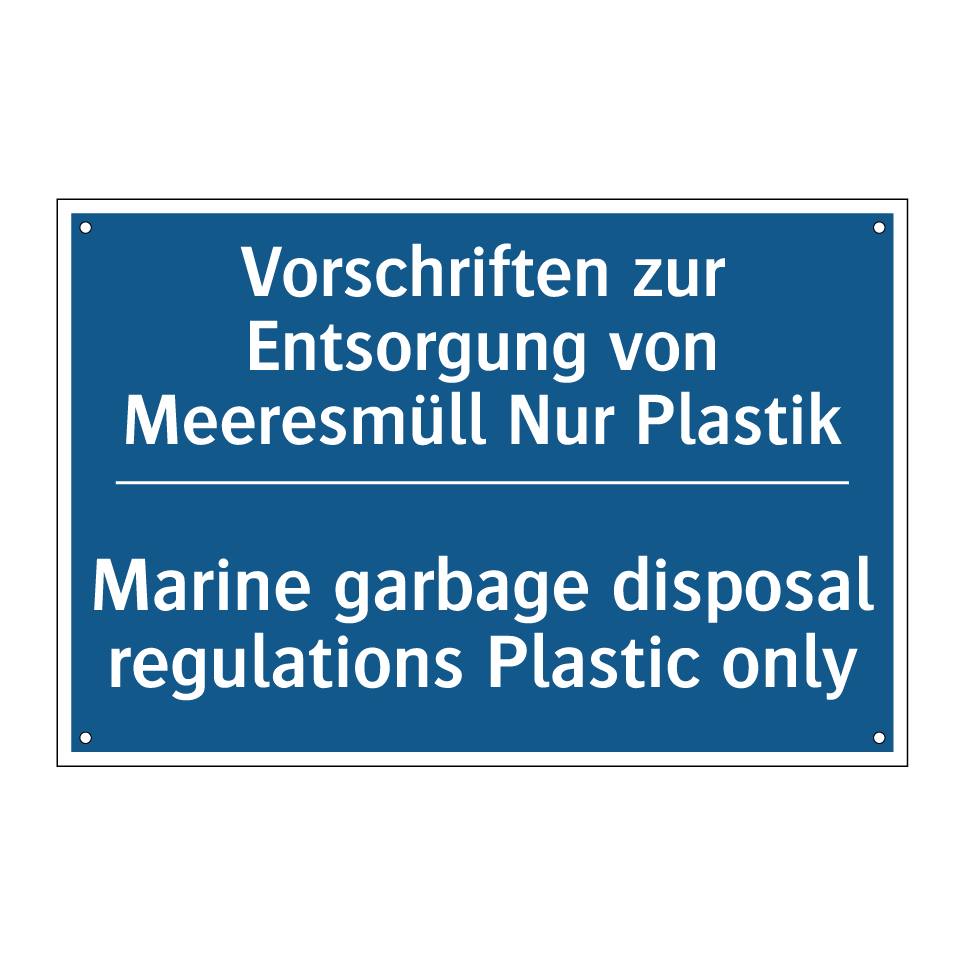 Vorschriften zur Entsorgung von /.../ - Marine garbage disposal regulations /.../