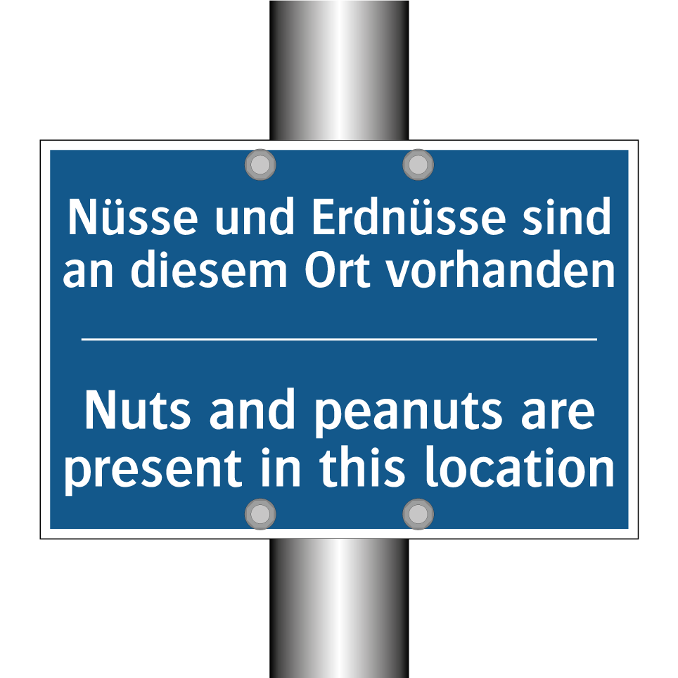 Nüsse und Erdnüsse sind an diesem /.../ - Nuts and peanuts are present in /.../