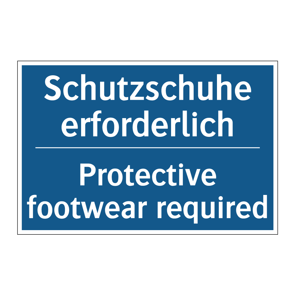 Schutzschuhe erforderlich - Protective footwear required