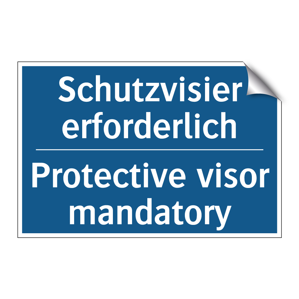 Schutzvisier erforderlich - Protective visor mandatory