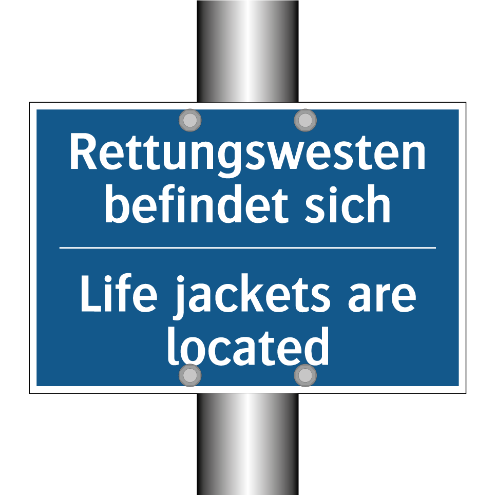 Rettungswesten befindet sich - Life jackets are located