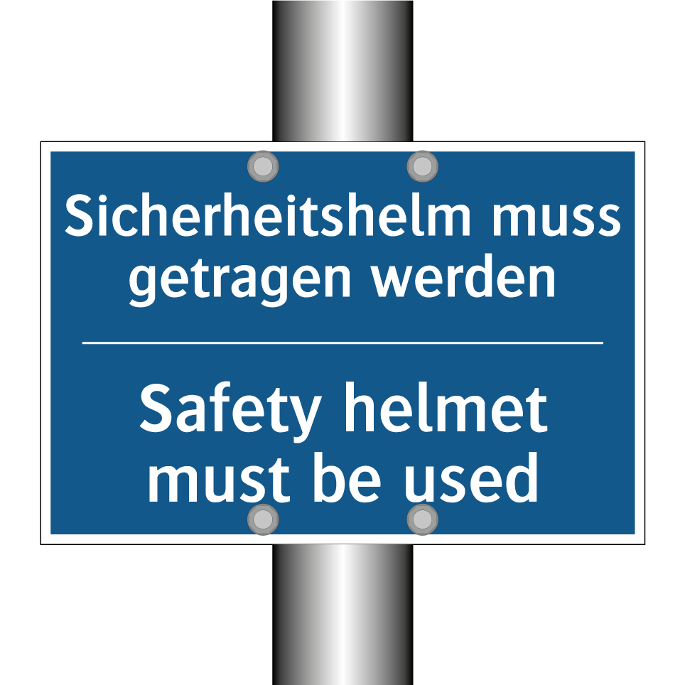Sicherheitshelm muss getragen /.../ - Safety helmet must be used