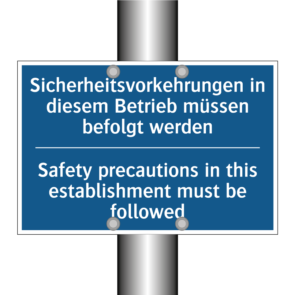 Sicherheitsvorkehrungen in diesem /.../ - Safety precautions in this establishment /.../