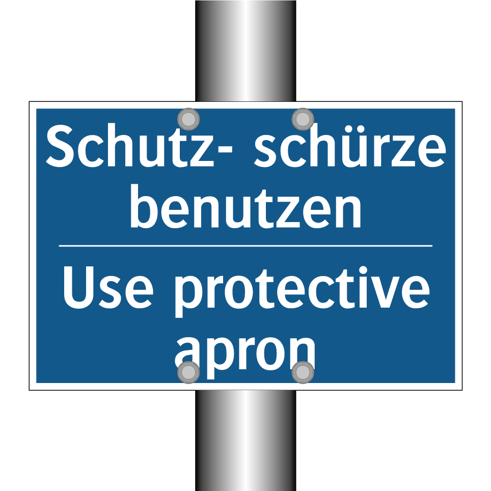 Schutz- schürze benutzen - Use protective apron
