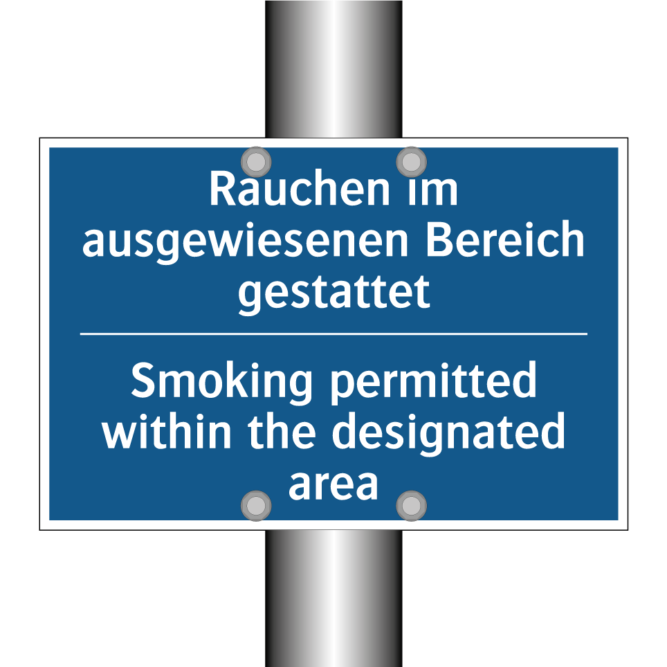 Rauchen im ausgewiesenen Bereich /.../ - Smoking permitted within the designated /.../