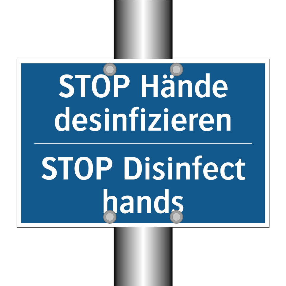 STOP Hände desinfizieren - STOP Disinfect hands
