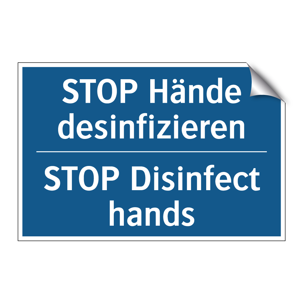 STOP Hände desinfizieren - STOP Disinfect hands