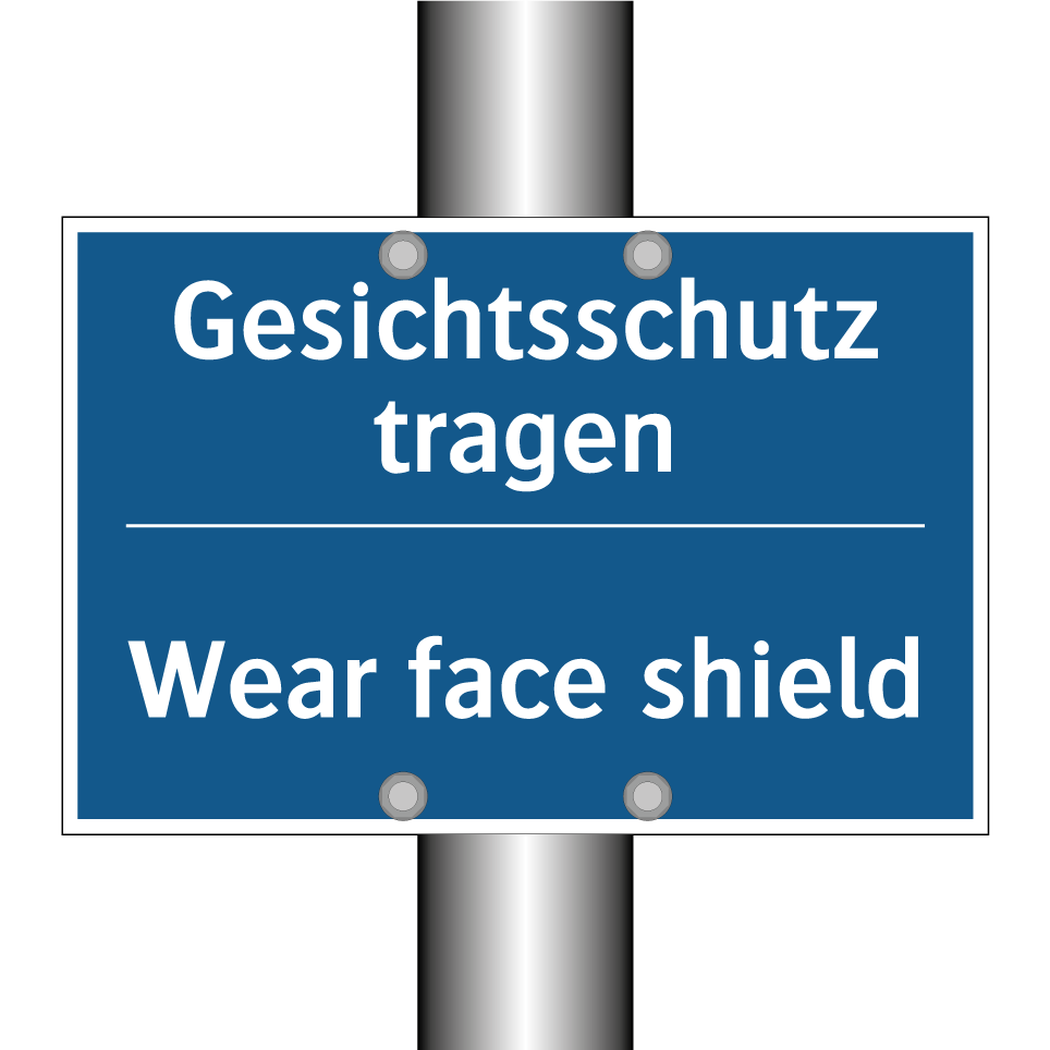 Gesichtsschutz tragen - Wear face shield