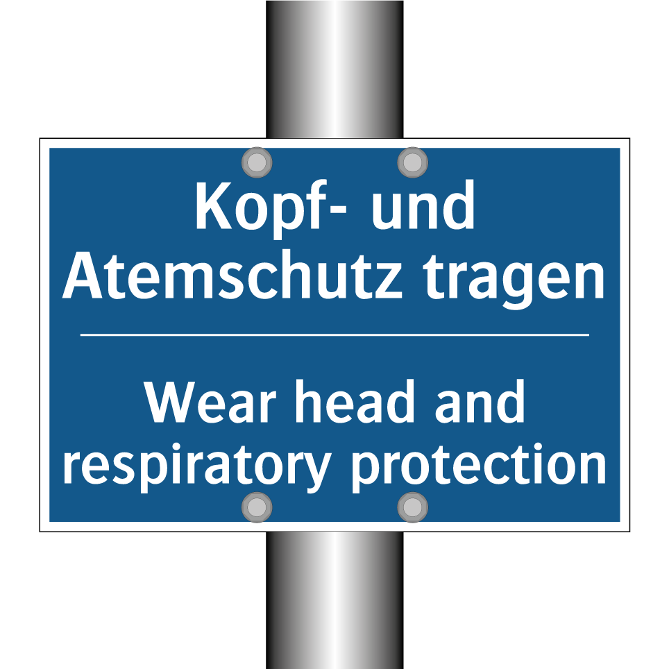 Kopf- und Atemschutz tragen - Wear head and respiratory protection/.../