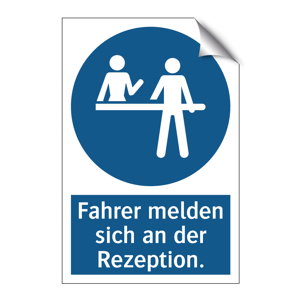 Fahrer melden sich an der Rezeption.