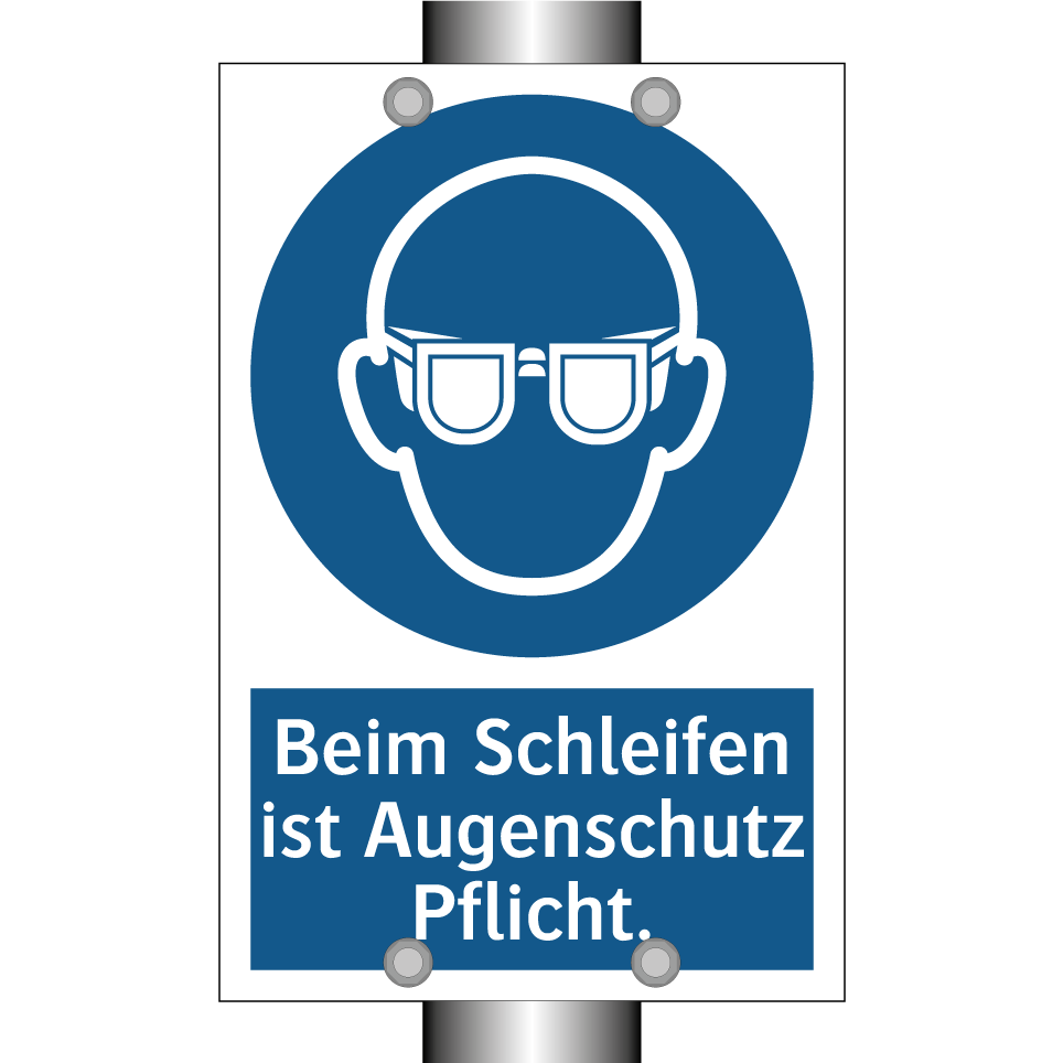 Beim Schleifen ist Augenschutz Pflicht.