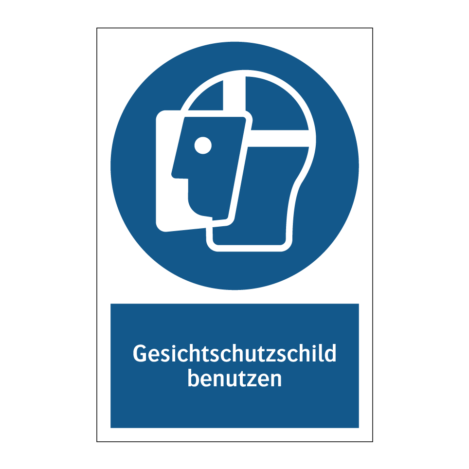 Gesichtschutzschild benutzen