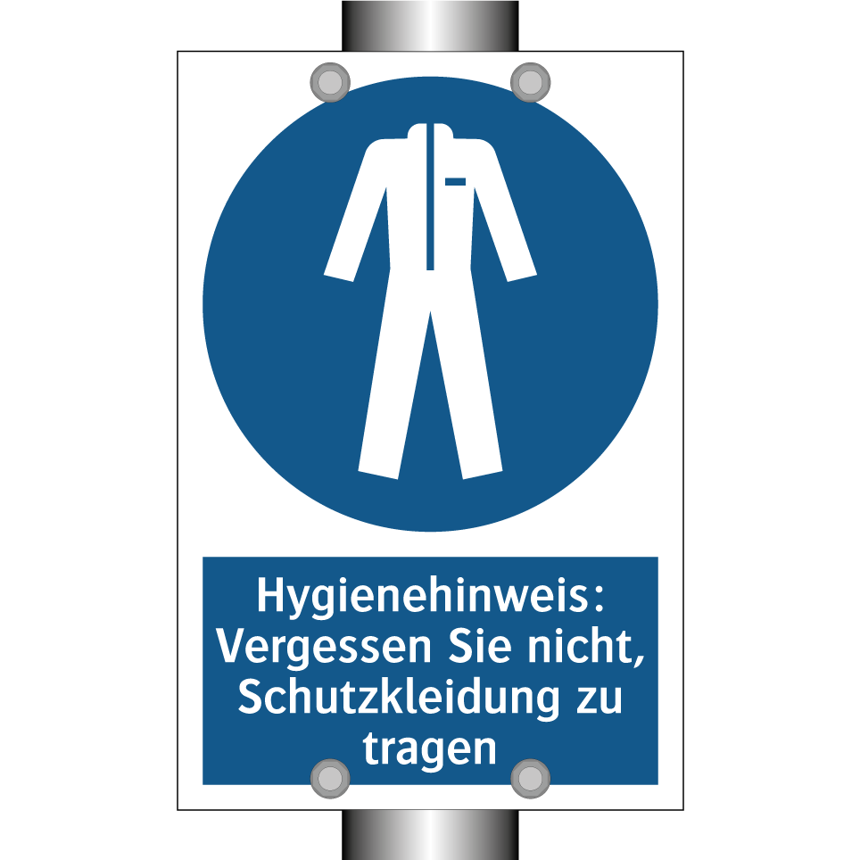 Hygienehinweis: Vergessen Sie nicht, Schutzkleidung zu tragen