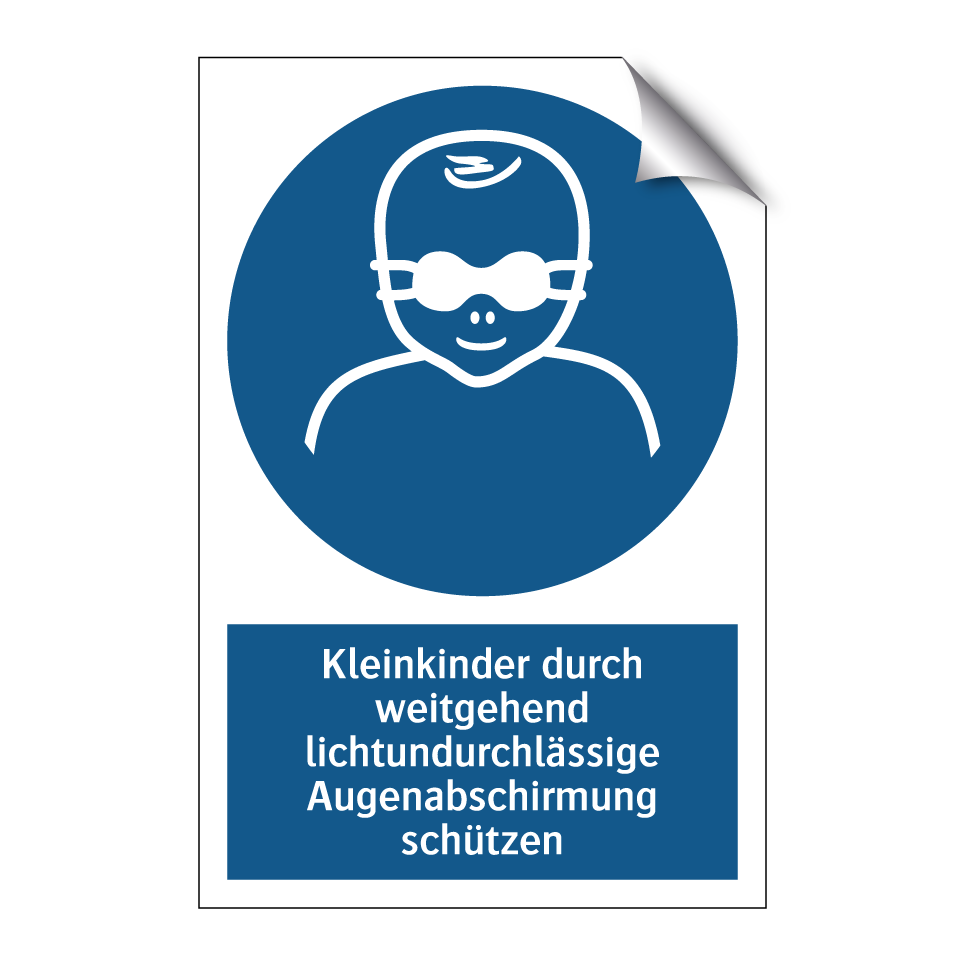 Kleinkinder durch weitgehend lichtundurchlässige Augenabschirmung schützen