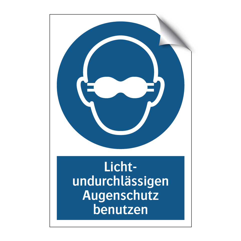 Licht- undurchlässigen Augenschutz benutzen