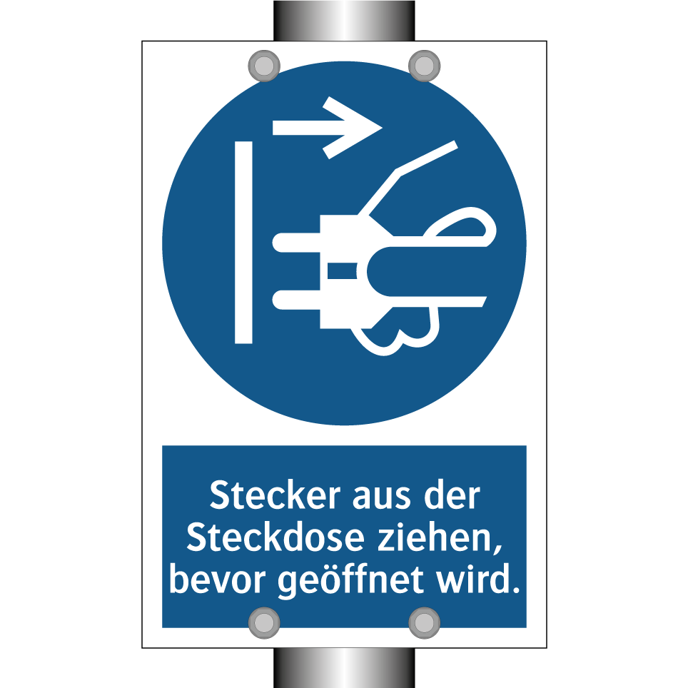 Stecker aus der Steckdose ziehen, bevor geöffnet wird.