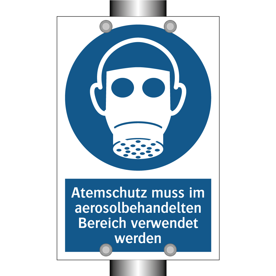 Atemschutz muss im aerosolbehandelten Bereich verwendet werden