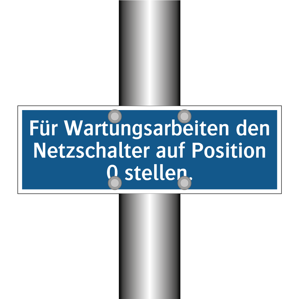 Für Wartungsarbeiten den Netzschalter auf Position 0 stellen.