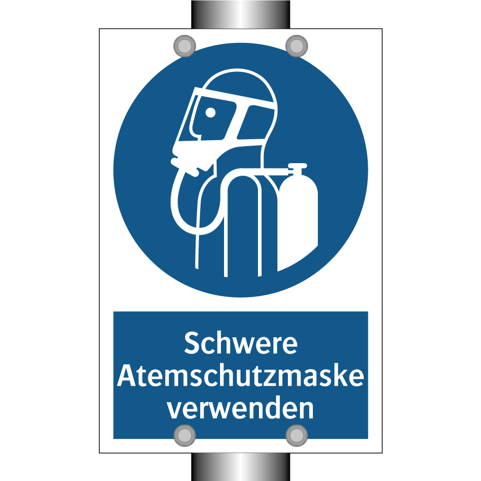 Schwere Atemschutzmaske verwenden