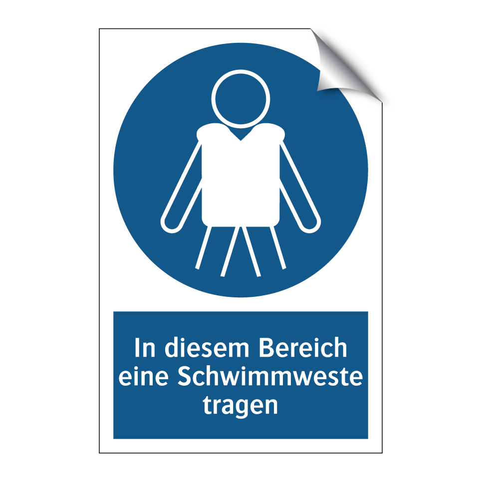 In diesem Bereich eine Schwimmweste tragen