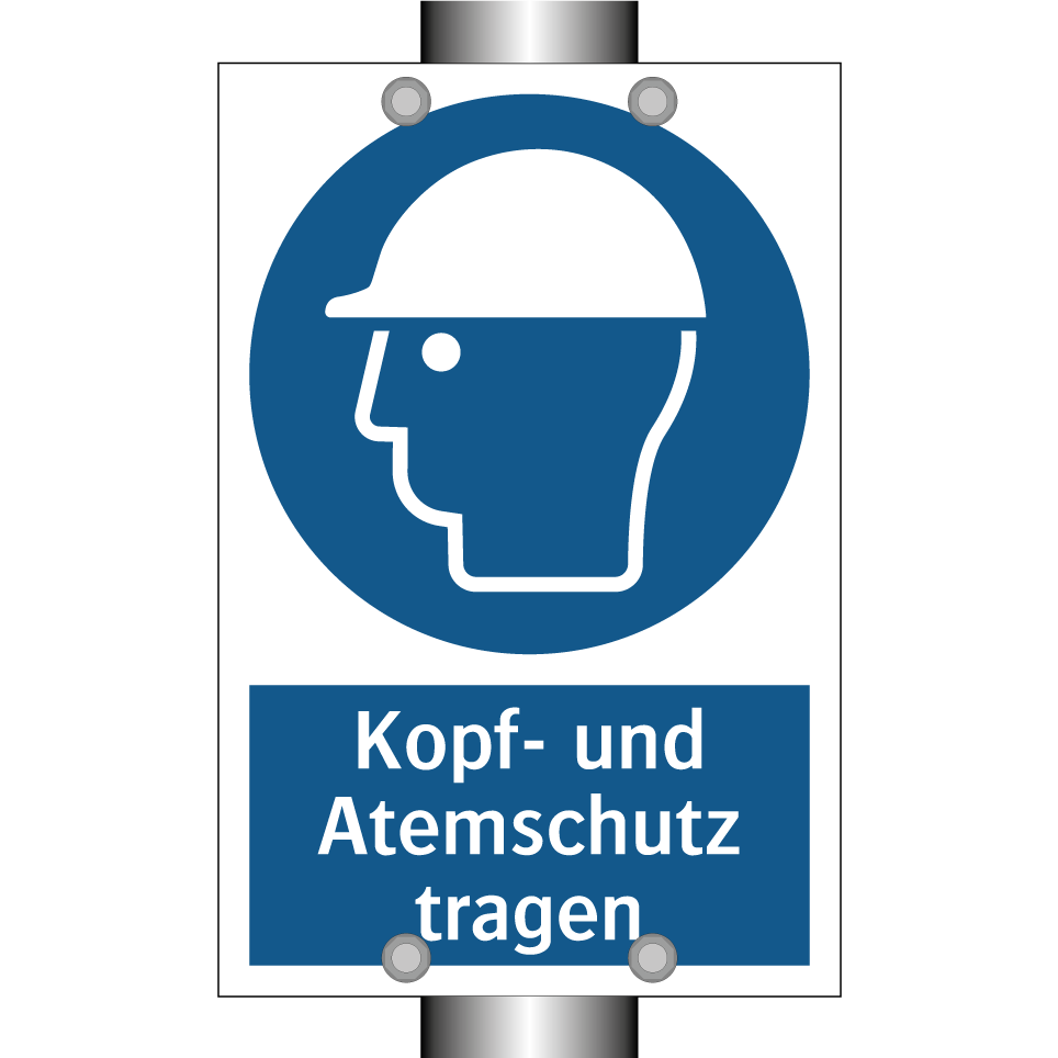 Kopf- und Atemschutz tragen