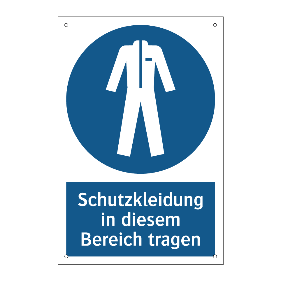Schutzkleidung in diesem Bereich tragen