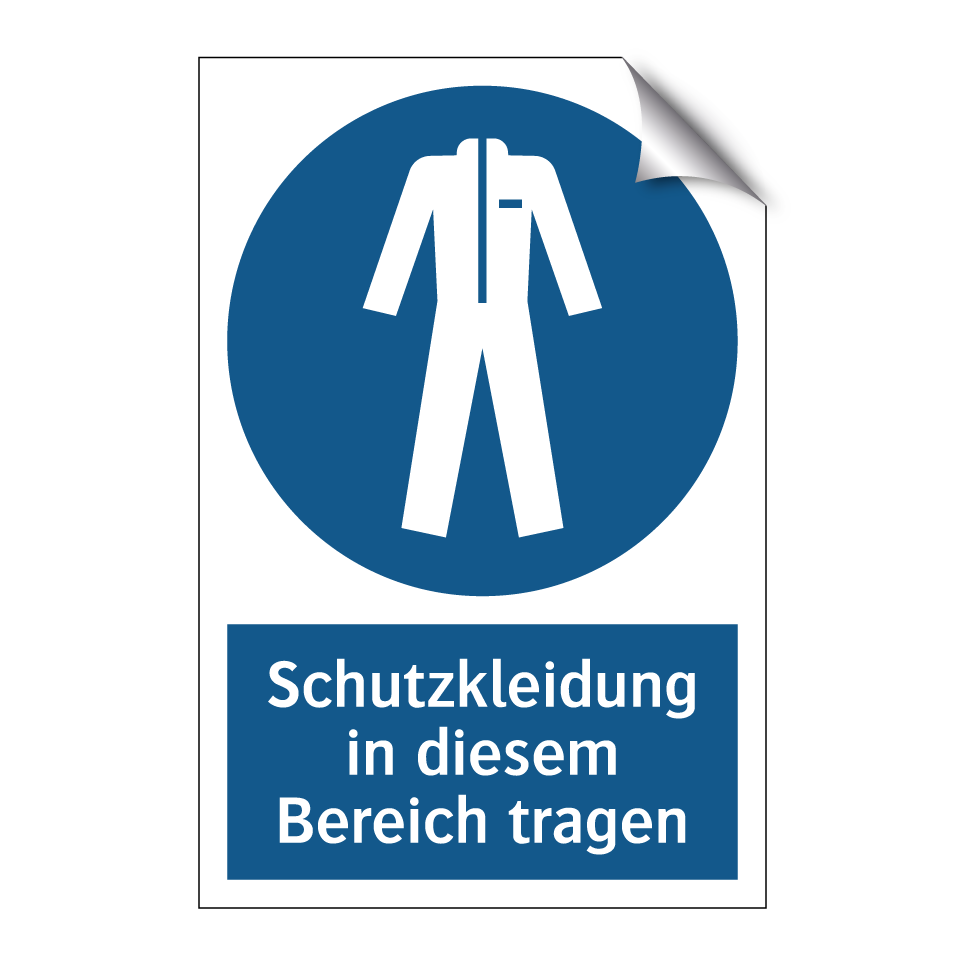 Schutzkleidung in diesem Bereich tragen