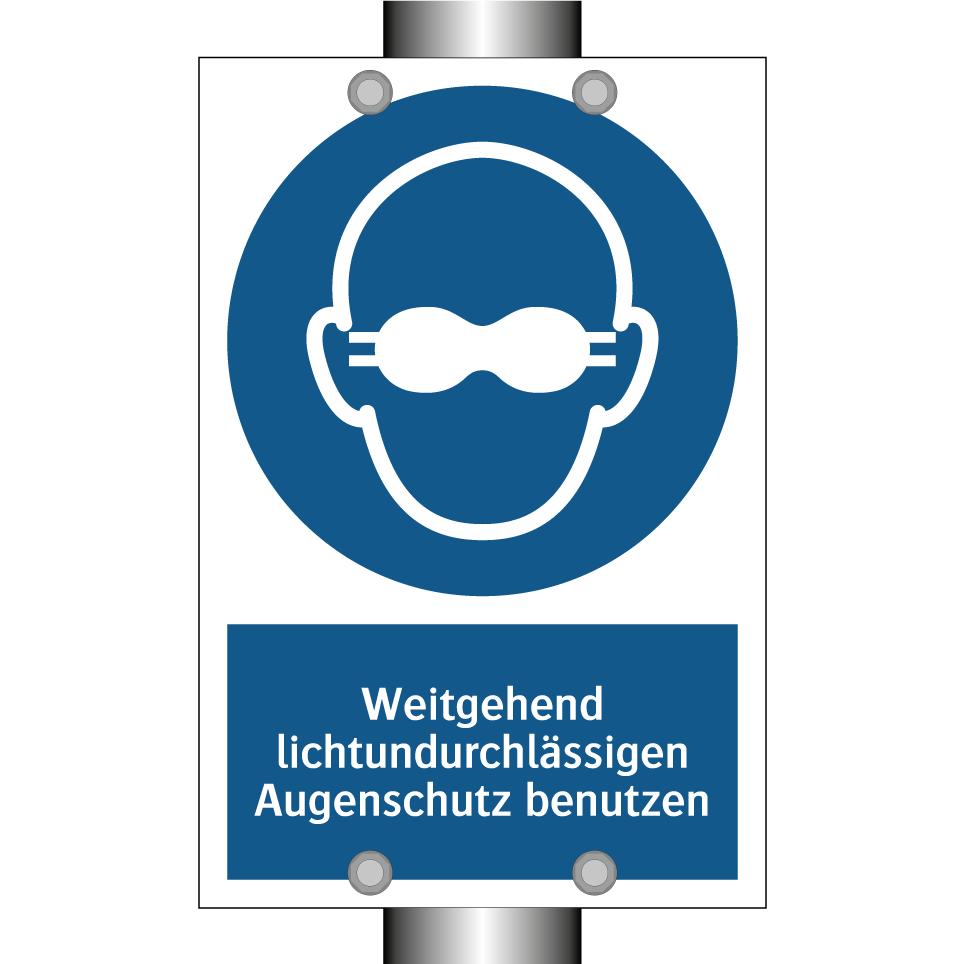 Weitgehend lichtundurchlässigen Augenschutz benutzen