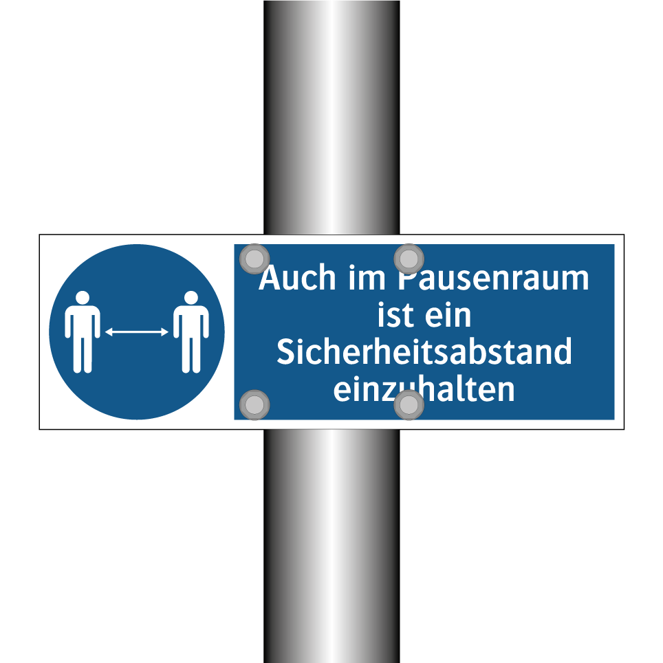 Auch im Pausenraum ist ein Sicherheitsabstand einzuhalten