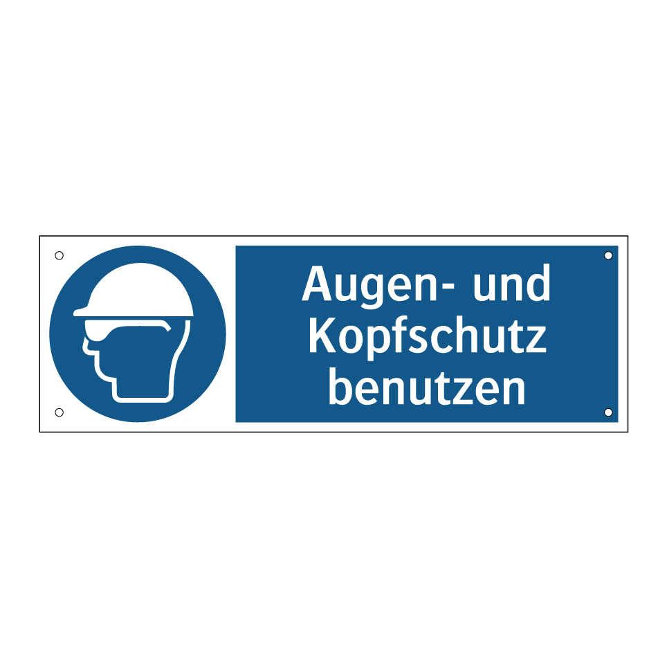 Augen- und Kopfschutz benutzen