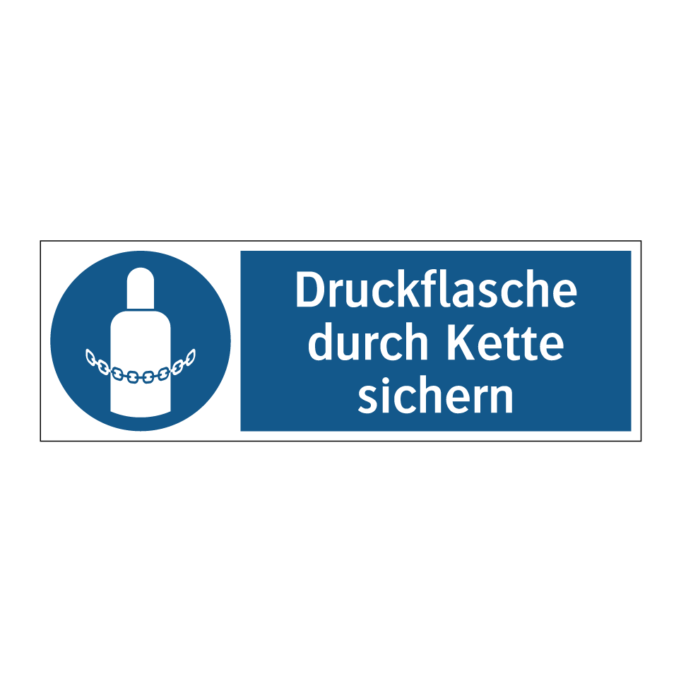 Druckflasche durch Kette sichern