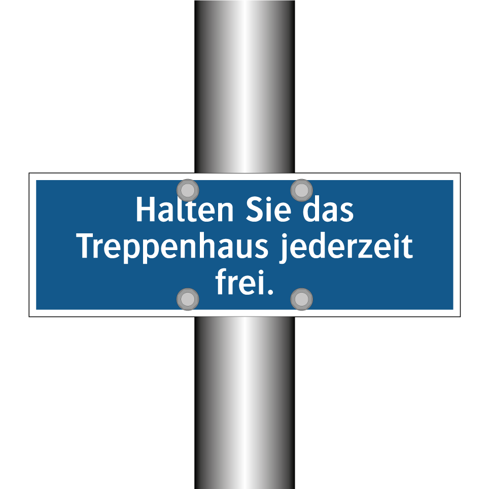 Halten Sie das Treppenhaus jederzeit frei.