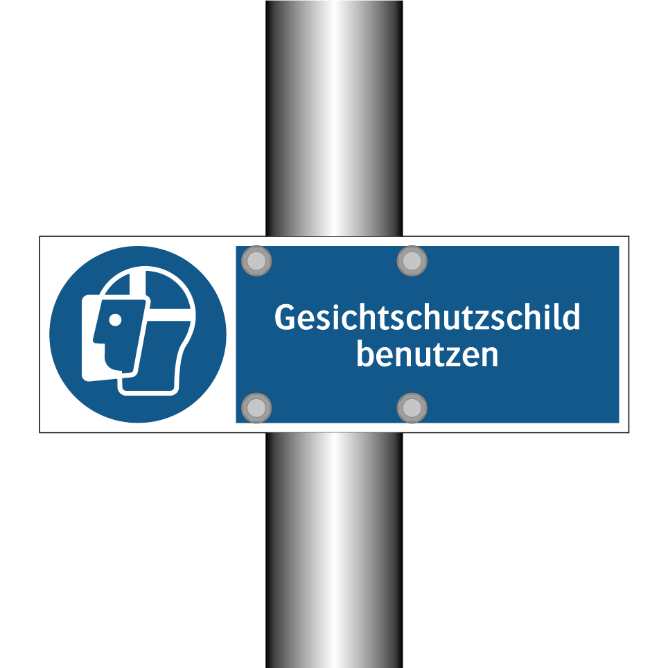 Gesichtschutzschild benutzen