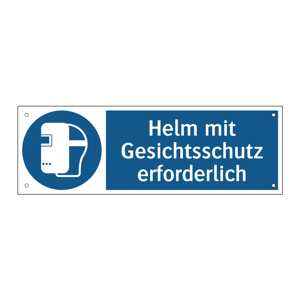 Helm mit Gesichtsschutz erforderlich
