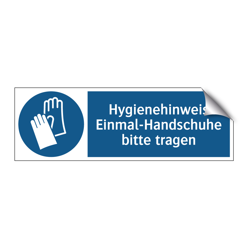 Hygienehinweis Einmal-Handschuhe bitte tragen