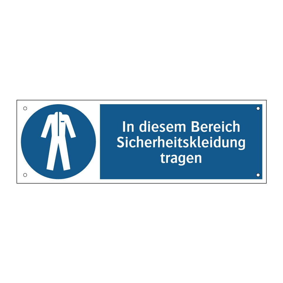 In diesem Bereich Sicherheitskleidung tragen