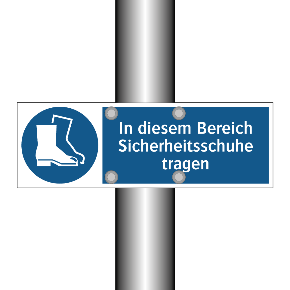 In diesem Bereich Sicherheitsschuhe tragen