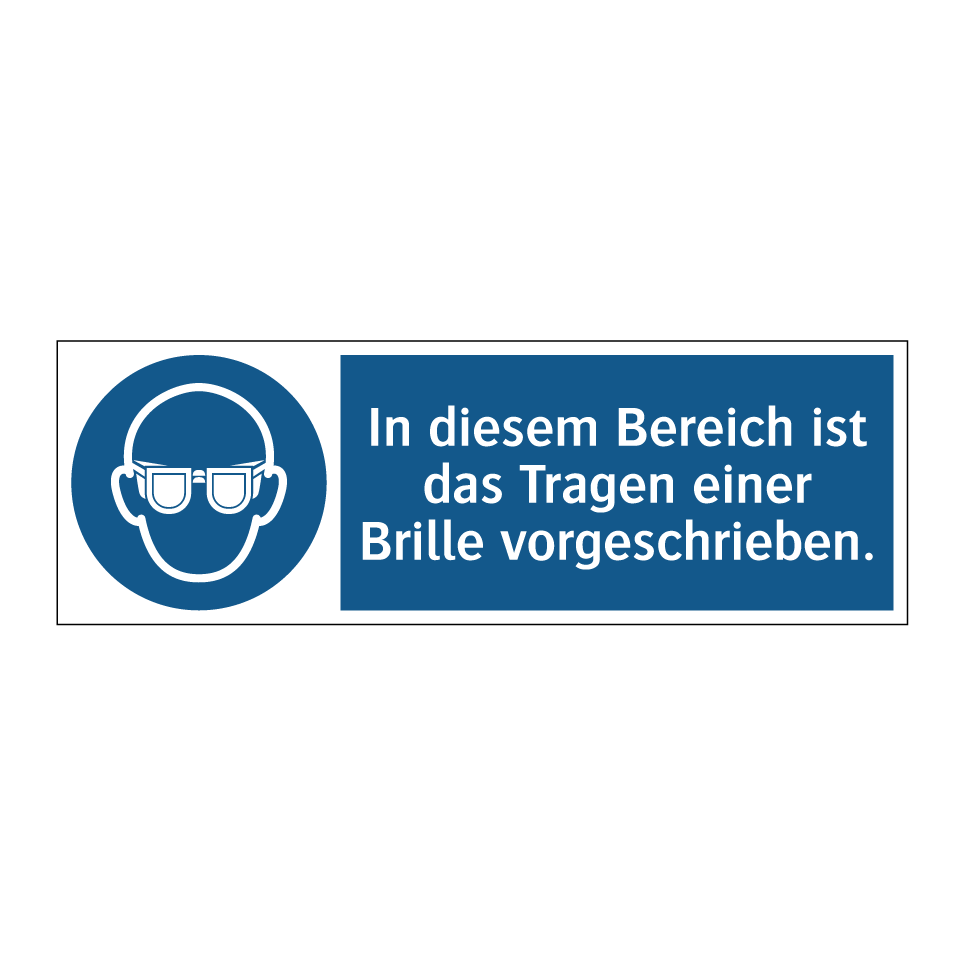 In diesem Bereich ist das Tragen einer Brille vorgeschrieben.