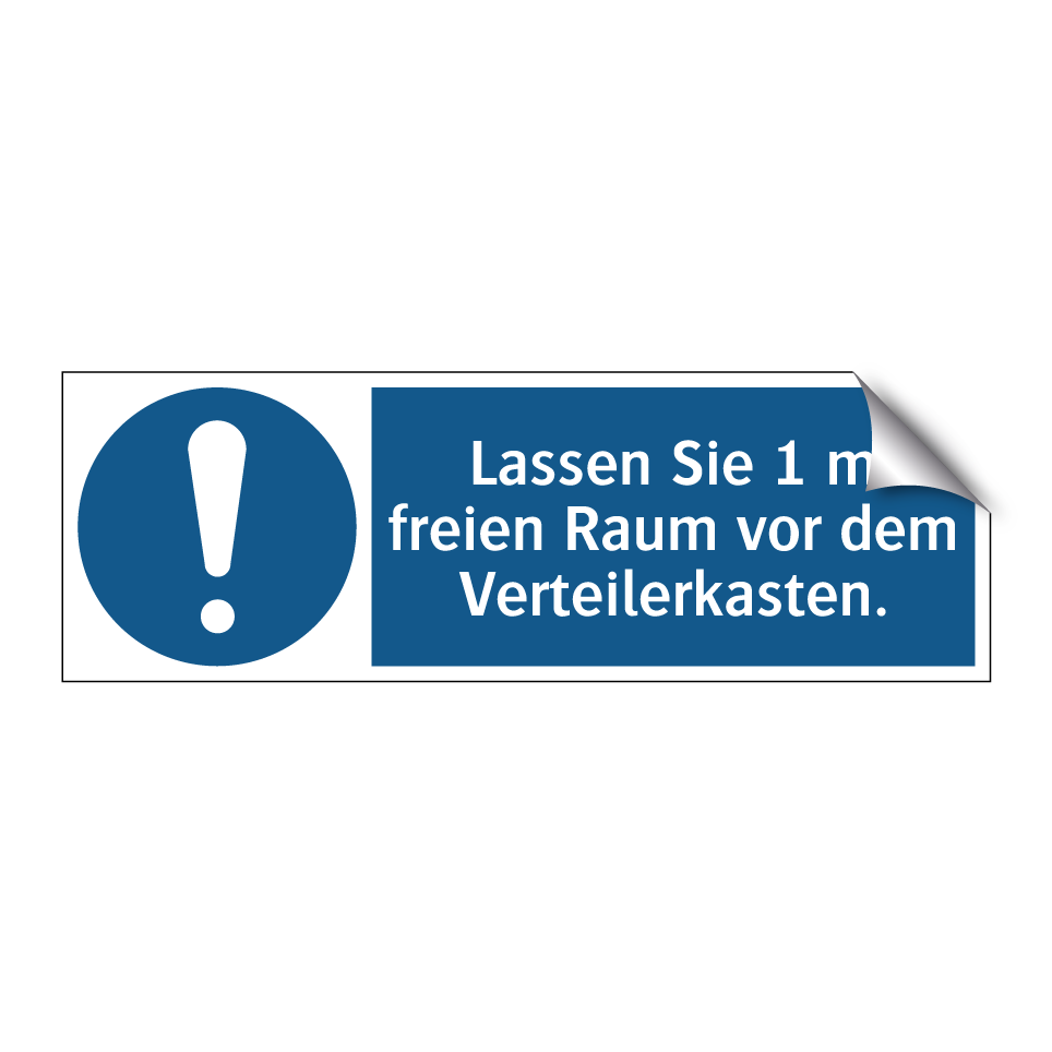 Lassen Sie 1 m freien Raum vor dem Verteilerkasten.