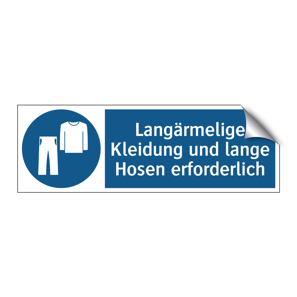 Langärmelige Kleidung und lange Hosen erforderlich