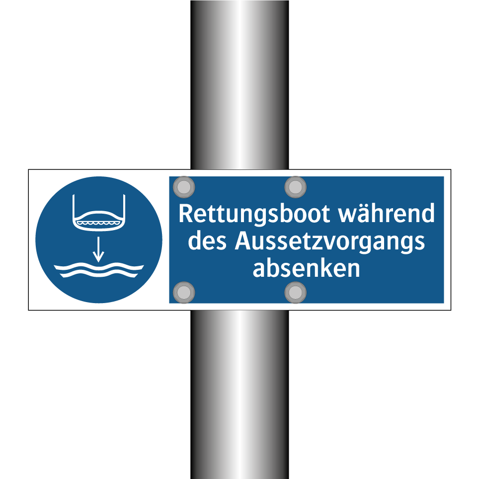 Rettungsboot während des Aussetzvorgangs absenken
