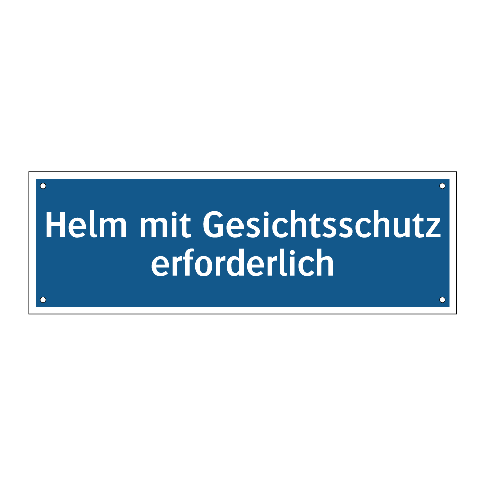 Helm mit Gesichtsschutz erforderlich