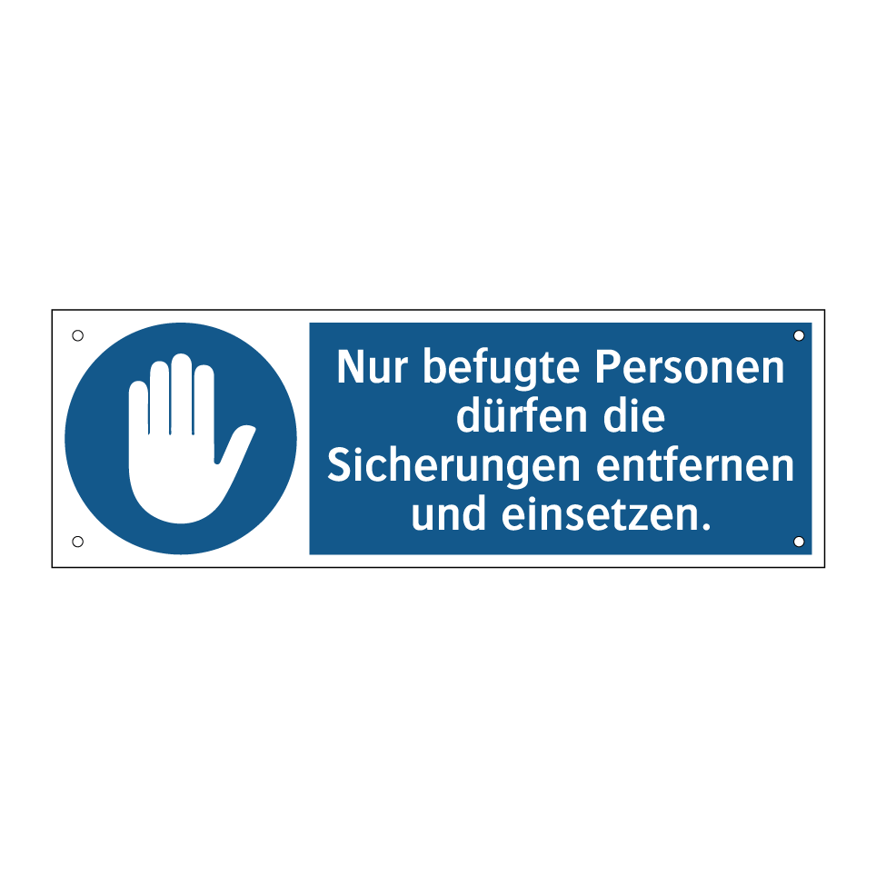 Nur befugte Personen dürfen die Sicherungen entfernen und einsetzen.